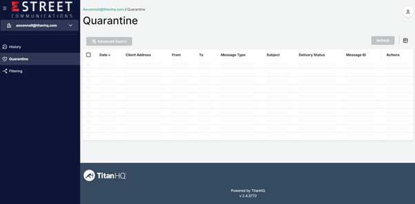 Spam & Virus Filtering Quarantine Admin Portal